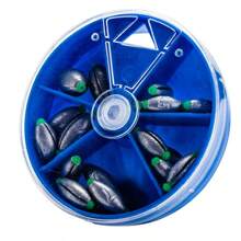 19入組/套釣魚鉛錘釣線重量鉛錘4g 5g 7g 10g 14g附帶收納盒橄欖形內芯釣魚鉛錘裝配（盒子顏色隨機） - 灰色 - 查看 9