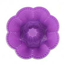 1入組圓形紫色矽膠蛋糕模，採用歐洲級防黏矽膠槽，適用於春節麵包烘焙、果凍、情人節蛋糕烘焙，尺寸為8.3英寸 - 紫色 - 查看 7