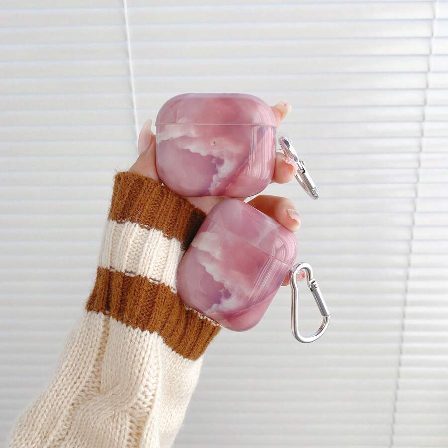 Màu hồng Hoa văn đá cẩm thạch Ốp tương thích với Airpods Đối với AirPods1/2 AirPods - Nhiều màu - Xem 1