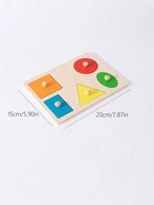 5-Hole Geometric Shape Sorting Board With Matching Grabbing Board - Multicolor - View 4