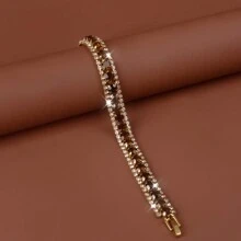 1入時尚鑲嵌水鑽手鍊，女士羅馬風格日常手鍊，獨特婚禮珠寶 - 藍色 - 查看 14