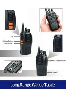 2Pcs Walkie Talkie Baofeng BF-888S Two-Way Radio 16CH Walkie-Talkie Radios Transceiver UHF 400-470MHz