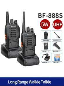2Pcs Walkie Talkie Baofeng BF-888S Two-Way Radio 16CH Walkie-Talkie Radios Transceiver UHF 400-470MHz