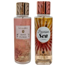 SET DE 2PZAS DE PERFUME PARA DAMA  BODY MIST ,VV LOVE 250ML, CON FRAGANCIAS AROMA FRORAL Y FRUTAL - Dulce - Ver 1