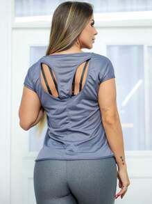Women Sports Tees & Tanks - Gris Oscuro - Ver 2