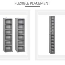 HOMCOM 204 CD Media Display Shelf Unit Set Of 2 Blu-Ray Tower Rack W/ Adjustable Shelves Bookcase Storage Organiser - Grey - View 3