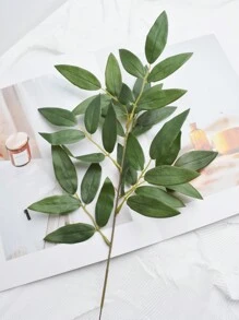 2 件仿真植物，18.5 英寸仿真叶片，黑绿色竹叶，适用于插花、婚礼花束、花环、家居装饰、花瓶填充、情人节、礼品、毕业典礼等场合。 - 2Pcs墨綠色 - 查看 7