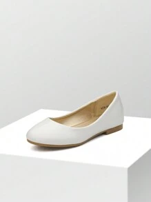 Girl'S Slip-On Mari Jane Ballerina Flat Shoes Back To School Shoes,Girls Fashionable Flat Shoes, Soft Sole Princess Shoes For Kids Students' Daily/Stage/Wedding/Dance Wear - 藍白色 - 查看 2