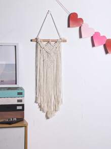 1 peça de tapeçaria feita à mão, decoração de parede pequena em estilo boêmio, decoração para sala de estar, quarto - Bege - Ver 1