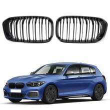 Front Kidney Grill Grille Fit For BMW 1 Series F20 F21 2015-2017 Gloss Black Double - Black - View 7
