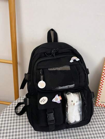 Large Capacity Highly Attractive Student Backpack, Cute, Fashionable And Versatile, Suitable For 14-16-Year-Old Teens