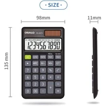 Black Desk Calculator With Large Key Buttons, 12 Digits, Large Eye-Angled Display, Solar And Battery Powered For Home And Office - Black - View 4