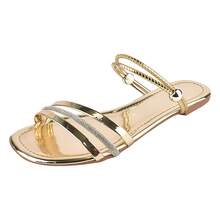 Sandália Rasteirinha Feminina Brilho Rasteira Verão Tiras