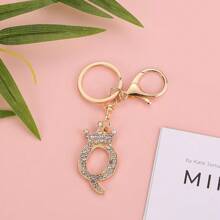 1入鍵盤金屬合金鑲嵌25個英文皇冠字母鑰匙扣時尚鑽石鑰匙扣閃閃發光的鑽石鑰匙扣手袋吊飾情人節禮物適用於男女士及女孩作為禮物字母A到Y鑰匙扣 - 金色 - 查看 28