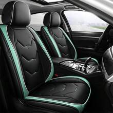 Universal Car Seat Covers Leather Front Back 5 Seats Full Set Automotive Seat Protector Replacement, P4630 - Màu xanh nhạt - Xem 2