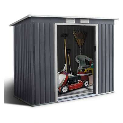 Metal Tool Shed 213 X 130 X 173cm, Tool Shed With Sliding Doors & Windows & Foundation, Garden Shed For Garden Yard Balcony