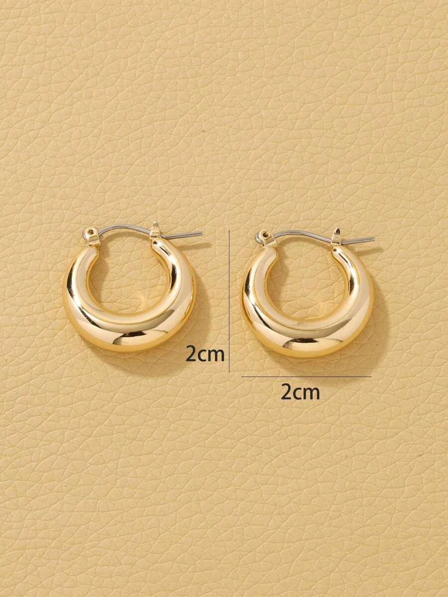 1pair Metallic Vibe Circle Hoop Earrings