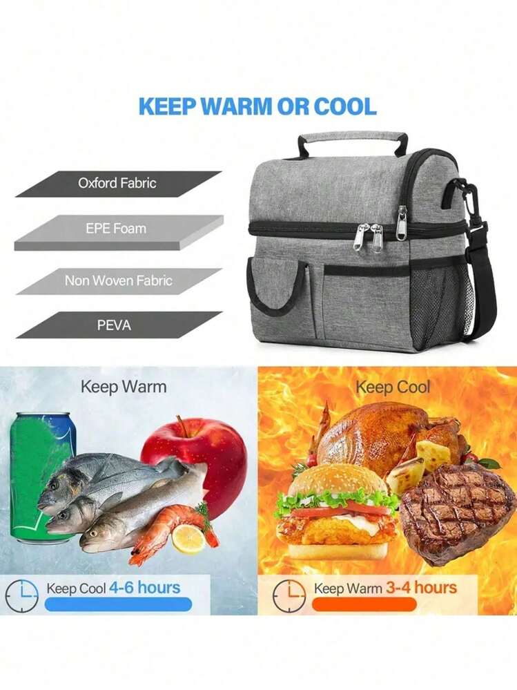 Borsa termica pieghevole Borsa termica riutilizzabile Borsa da picnic all'aperto isolata fredda calda, Borsa termica 18 lattine (15 litri), Borse termiche per pranzo, picnic, campeggio, spiaggia, bar