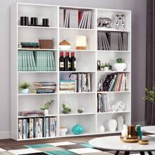 Furchen Book Shelf 6 Tiers, Bookcase, Tall Bookcase, Living Room Bookcases, Wooden Storage Unit, For Office, Living Room, Study, White, Black, Oak, 60x23.5x180cm