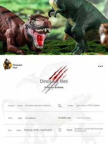 Đồ chơi mô hình khủng long cho trẻ em - Đồ chơi cao su mềm cỡ lớn về Triceratops, Tyrannosaurus, Pterosaur, v.v. dành cho bé muốn trở thành người đàn ông thực thụ - Màu Xám nhạt - Xem 4