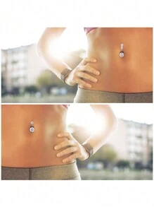 Acefun 11pcs Belly Button Ring Piercing Kit,Belly Button Piercing Kit Stainless Steel 14G Belly Button Rings Piercing Needles Disposable Piercing Clamps Set Navel Belly - Silver - View 5