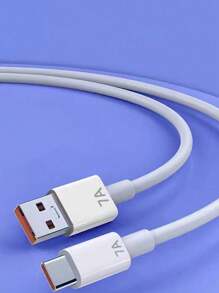7a Super Fast Charging Type-c Data Cable, Compatible With Smartphones & Tablets - White - View 1