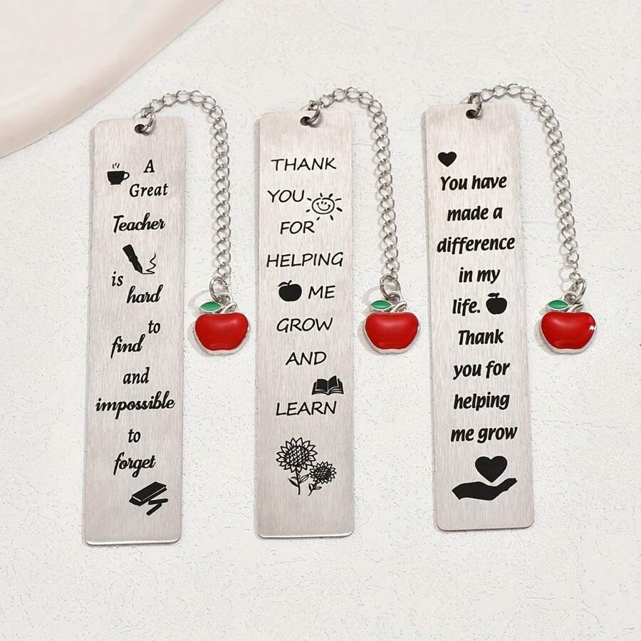 1入不銹鋼書籤禮品，雕刻金屬書籤，適合於假日贈送給朋友，畢業季為您的最好的朋友送上一份書籤禮品 - 銀色 - 查看 1