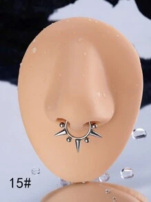 1 件酷炫朋克鼻中隔珠宝骷髅尖刺鼻环耳环鼻中隔响片环 8 毫米 10 毫米不锈钢十字花蜜蜂鼻环环铰链段无缝响片环 Rook 耳环海螺耳轮耳屏穿孔珠宝日常佩戴 - 彩色 - 查看 24