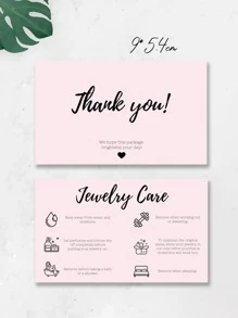 50Pcs Jewelry Care Card , Jewelry Care Instructions Card, Thank You Card, Jewelry Packaging Insert 9*5.4CM Back To School,Back To School,School Supplies
