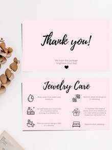 50Pcs Jewelry Care Card , Jewelry Care Instructions Card, Thank You Card, Jewelry Packaging Insert 9*5.4CM Back To School,Back To School,School Supplies