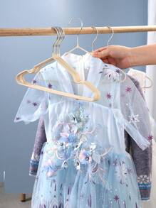 10cs/套家用小衣架 PVC涂层衣架 防滑无痕 加厚小衣架 婴儿小衣服悬挂晾晒支架 - 卡其色 - 查看 5