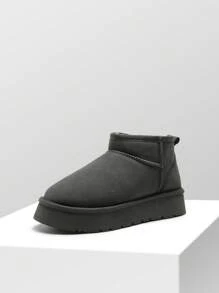 Women's Snow Boots Platform Winter Boot,  Lined Slip On Ankle Boots(PLEASE SIZE UP) - Xám - Xem 1