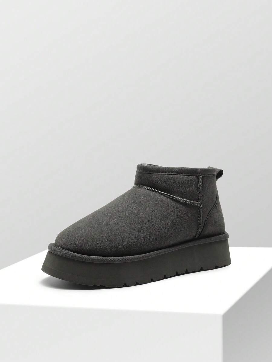 Women's Snow Boots Platform Winter Boot,  Lined Slip On Ankle Boots(PLEASE SIZE UP) - Xám - Xem 1