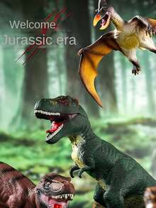 Đồ chơi mô hình khủng long cho trẻ em - Đồ chơi cao su mềm cỡ lớn về Triceratops, Tyrannosaurus, Pterosaur, v.v. dành cho bé muốn trở thành người đàn ông thực thụ - Màu Xám nhạt - Xem 3