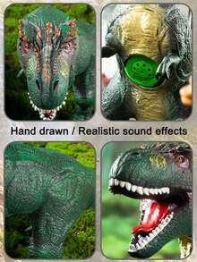 Đồ chơi mô hình khủng long cho trẻ em - Đồ chơi cao su mềm cỡ lớn về Triceratops, Tyrannosaurus, Pterosaur, v.v. dành cho bé muốn trở thành người đàn ông thực thụ - Màu Xám nhạt - Xem 8