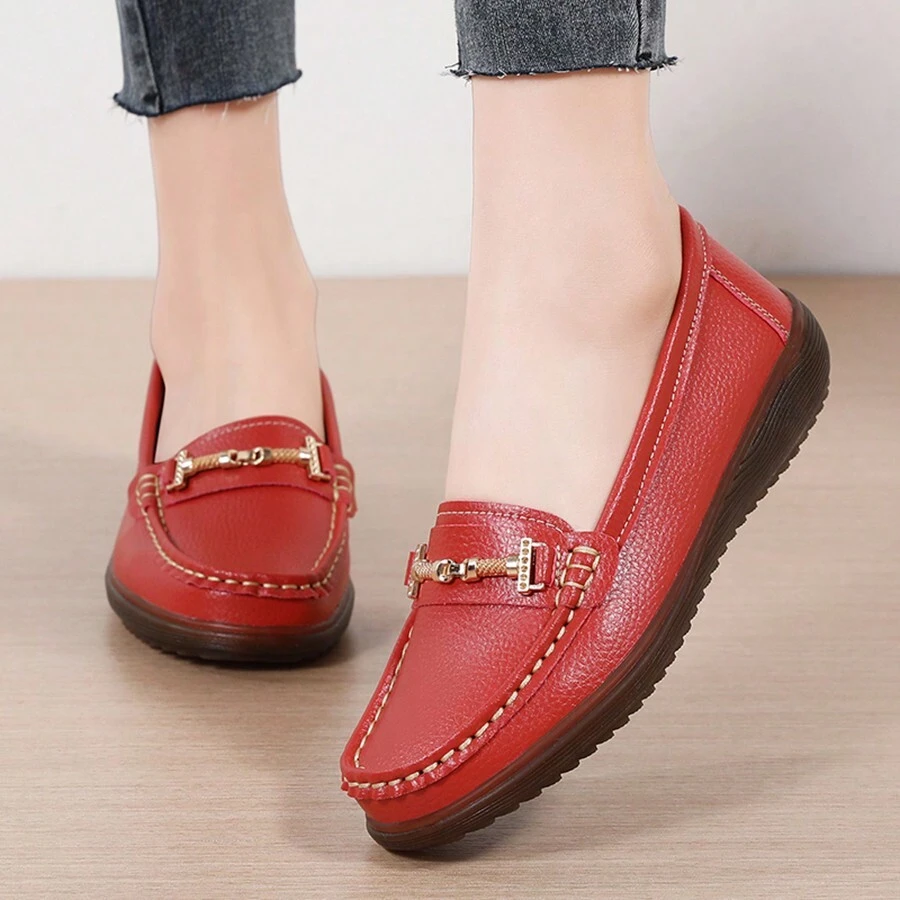 Mocasines casuales para conducir de mujer, con suela blanda, cómodos, de empeine bajo, indicados para madres de mediana edad y ancianas