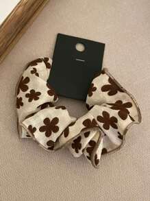 1 件高端百搭简约碎花发圈发带女士波西米亚风休闲情人节情人节发带，女士头饰，女士发饰马尾辫发圈发圈橡皮筋发圈发绳弹性发圈，头饰 - 白色 - 查看 5