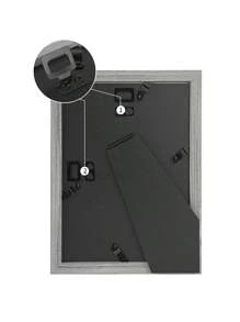 SUMGAR 2 Pack, 7x5 Photo Frame Grey Wooden Deep Picture Frames With White Thick Edge For Wall Desk Decor - Light Grey - View 7