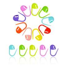 20/50/100pcs Colorful Stitch Markers Knitting Tools, Random Color - Multicolor - View 3