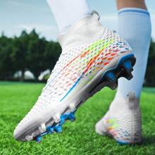 1 Paar neue professionelle Fußballschuhe für Herren mit Stollen Anti-Rutsch AG, Fußballstiefel für Erwachsene, atmungsaktiv, hoher Schaft, Paar Outdoor Rasen leichte Match-Trainings Leder Klassiker Fußballschuhe