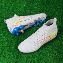 1 Paar neue professionelle Fußballschuhe für Herren mit Stollen Anti-Rutsch AG, Fußballstiefel für Erwachsene, atmungsaktiv, hoher Schaft, Paar Outdoor Rasen leichte Match-Trainings Leder Klassiker Fußballschuhe