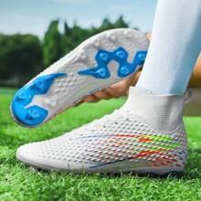 1 Paar neue professionelle Fußballschuhe für Herren mit Stollen Anti-Rutsch AG, Fußballstiefel für Erwachsene, atmungsaktiv, hoher Schaft, Paar Outdoor Rasen leichte Match-Trainings Leder Klassiker Fußballschuhe