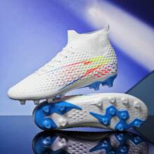 1 Paar neue professionelle Fußballschuhe für Herren mit Stollen Anti-Rutsch AG, Fußballstiefel für Erwachsene, atmungsaktiv, hoher Schaft, Paar Outdoor Rasen leichte Match-Trainings Leder Klassiker Fußballschuhe