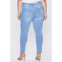Women's Plus Size Tummy Control High Rise Skinny Jean From ROYALTY - L 淺藍色裂痕 - 查看 4