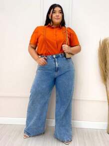 Plus Size Women Tops - 橘色 - 查看 4