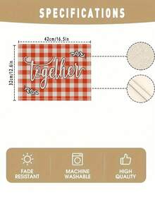 4入組簡約北歐風格彩色格子紋路廚房餐桌墊套裝,耐熱墊,防滑可洗飯墊,適用於假日派對、農莊、酒店、餐廳、家居廚房裝飾 - 中紫紅色 - 查看 2