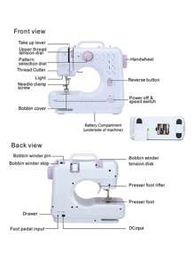 Máquina De Coser Portátil Mini De Doble Hilo Fhsm-505 Precio De Maquinaria De Prendas Para El Hogar Con Ce Rohs - Blanco - Ver 2