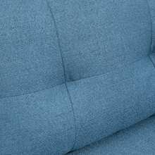 HOMCOM Two Seater Sofa For Living Room, Button Tufted Fabric Couch With Cushions - Blue - View 10