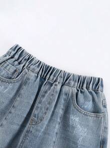 Annil Tween Boy 春秋潮流百搭舒适贴肤牛仔裤 - 藍色 - 查看 5