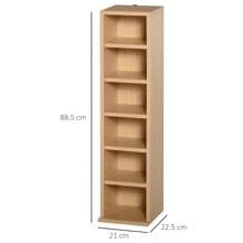 HOMCOM 204 CD Media Display Shelf Unit Set Of 2 Blu-Ray Tower Rack W/ Adjustable Shelves Bookcase Storage Organiser - Brown - View 3